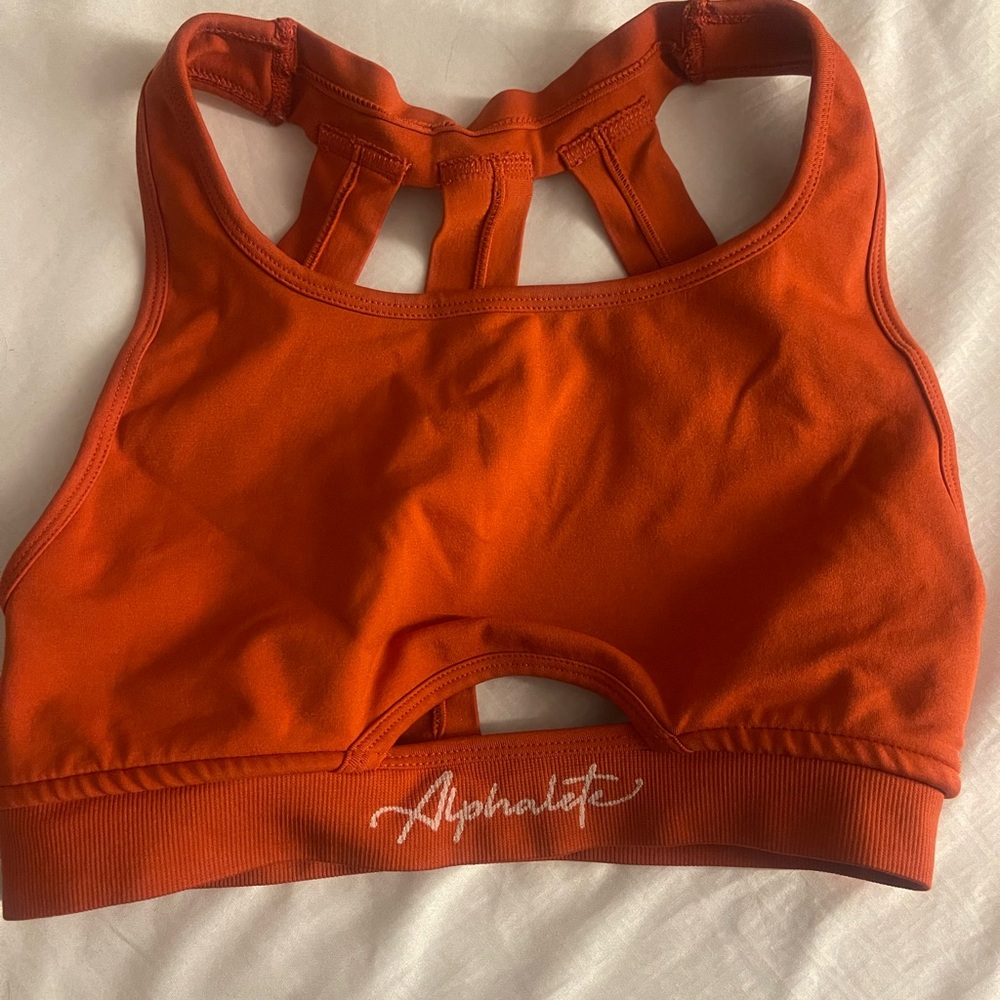 Alphalete Orange Sports Bra Stretchy Intimates